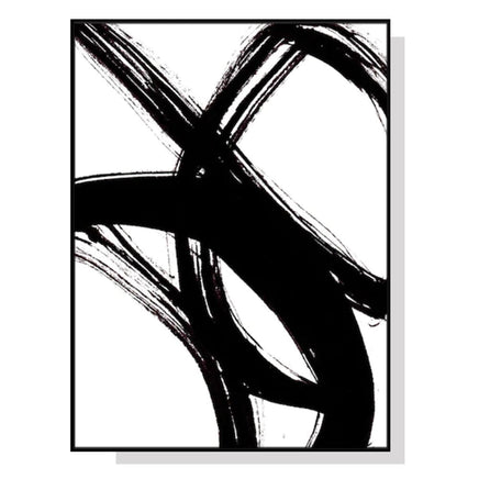 70cmx100cm Minimalist Black Artwork Black Frame Canvas Wall Art Kings Warehouse 