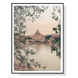 70cmx100cm Rome City Black Frame Canvas Wall Art Kings Warehouse 