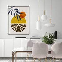 70cmx100cm Sun and Moon Black Frame Canvas Wall Art Kings Warehouse 