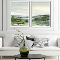 70cmx100cm Watercolor landscape 2 Sets Black Frame Canvas Wall Art Kings Warehouse 