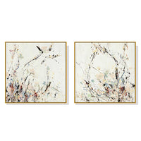 70cmx70cm Afternoon Walk 2 Sets Gold Frame Canvas Wall Art Kings Warehouse 
