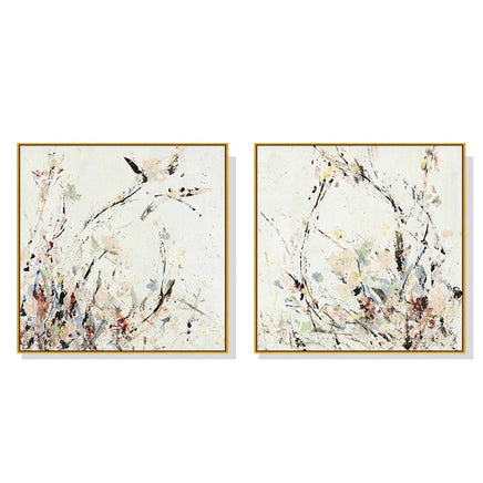 70cmx70cm Afternoon Walk 2 Sets Gold Frame Canvas Wall Art Kings Warehouse 