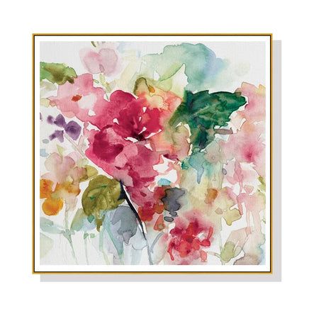 70cmx70cm Floral Brunch Gold Frame Canvas Wall Art Kings Warehouse 
