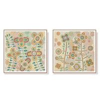 70cmx70cm Lovely Pattern II 2 Sets Wood Frame Canvas Wall Art Kings Warehouse 