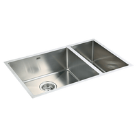 715x440mm Handmade Stainless Steel Undermount / Topmount Kitchen Sink with Waste Kings Warehouse 