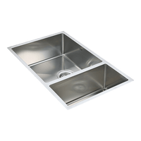 715x440mm Handmade Stainless Steel Undermount / Topmount Kitchen Sink with Waste Kings Warehouse 