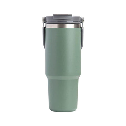 750ML Green Stainless Steel Travel Mug with Leak-proof 2-in-1 Straw and Sip Lid, Vacuum Insulated Coffee Mug for Car, Office, Perfect Gifts, Keeps Liquids Hot or Cold Kings Warehouse 