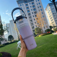 750ML Purple Stainless Steel Travel Mug with Leak-proof 2-in-1 Straw and Sip Lid, Vacuum Insulated Coffee Mug for Car, Office, Perfect Gifts, Keeps Liquids Hot or Cold Kings Warehouse 