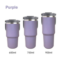 750ML Purple Stainless Steel Travel Mug with Leak-proof 2-in-1 Straw and Sip Lid, Vacuum Insulated Coffee Mug for Car, Office, Perfect Gifts, Keeps Liquids Hot or Cold Kings Warehouse 