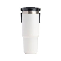750ML White Stainless Steel Travel Mug with Leak-proof 2-in-1 Straw and Sip Lid, Vacuum Insulated Coffee Mug for Car, Office, Perfect Gifts, Keeps Liquids Hot or Cold Kings Warehouse 