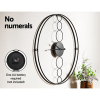 75CM Wall Clock No Numeral Large Round Metal Luxury Home Decor Black Kings Warehouse 