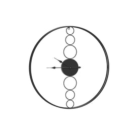 75CM Wall Clock No Numeral Large Round Metal Luxury Home Decor Black Kings Warehouse 