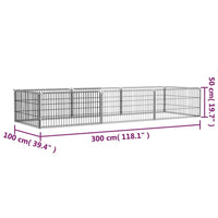 8-Panel Dog Playpen Black 100x50 cm Powder-coated Steel Kings Warehouse 