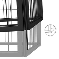 8-Panel Dog Playpen Black 100x50 cm Powder-coated Steel Kings Warehouse 