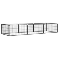 8-Panel Dog Playpen Black 100x50 cm Powder-coated Steel Kings Warehouse 