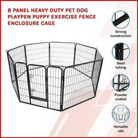 8 Panel Heavy Duty Pet Dog Playpen Puppy Exercise Fence Enclosure Cage dog supplies KingsWarehouse 