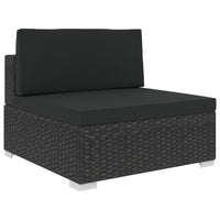 8 Piece Garden Lounge Set with Cushions Poly Rattan Black Kings Warehouse 