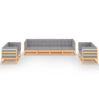 8 Piece Garden Lounge Set with Cushions Solid Pinewood Kings Warehouse 