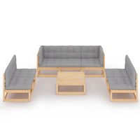 8 Piece Garden Lounge Set with Cushions Solid Pinewood Kings Warehouse 