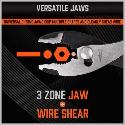 8" Slip Joint Pliers Adjustable Heavy Duty Jars Non-Slip Grip Handle 200mm Kings Warehouse 