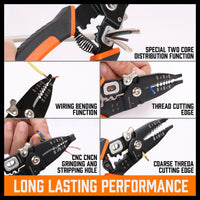 8" Wire Stripping Tool Wire Cutter Hand Crimping Pliers Strip Cutter Insulated Kings Warehouse 