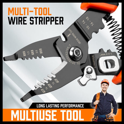 8" Wire Stripping Tool Wire Cutter Hand Crimping Pliers Strip Cutter Insulated Kings Warehouse 