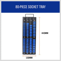 80 Socket Storage Rail Mixed Organizer Rack Holder Ball Locking 1/4" 3/8" 1/2" Kings Warehouse 