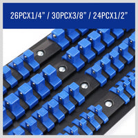 80 Socket Storage Rail Mixed Organizer Rack Holder Ball Locking 1/4" 3/8" 1/2" Kings Warehouse 
