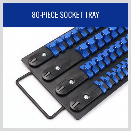 80 Socket Storage Rail Mixed Organizer Rack Holder Ball Locking 1/4" 3/8" 1/2" Kings Warehouse 