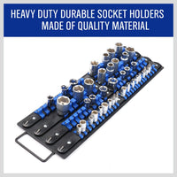 80 Socket Storage Rail Mixed Organizer Rack Holder Ball Locking 1/4" 3/8" 1/2" Kings Warehouse 