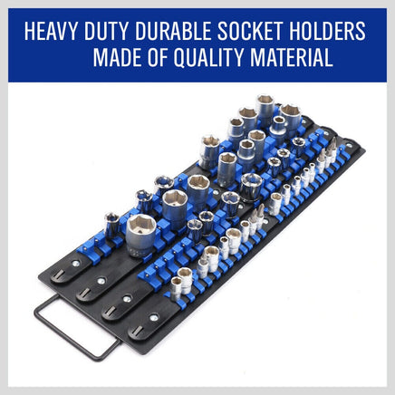 80 Socket Storage Rail Mixed Organizer Rack Holder Ball Locking 1/4" 3/8" 1/2" Kings Warehouse 
