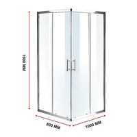 800 x 1000mm Sliding Door Nano Safety Glass Shower Screen By Della Francesca Kings Warehouse 