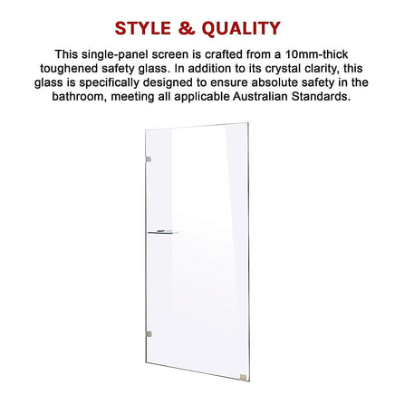 800 x 2000mm Frameless 10mm Safety Glass Shower Screen Kings Warehouse 
