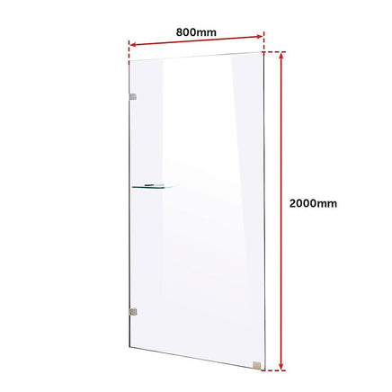 800 x 2000mm Frameless 10mm Safety Glass Shower Screen Kings Warehouse 