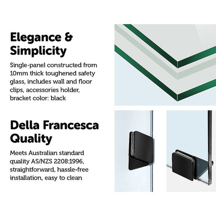 800 x 2100mm Frameless 10mm Safety Glass Shower Screen Kings Warehouse 