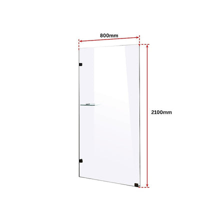 800 x 2100mm Frameless 10mm Safety Glass Shower Screen Kings Warehouse 