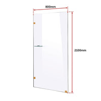 800 x 2100mm Frameless 10mm Safety Glass Shower Screen Kings Warehouse 