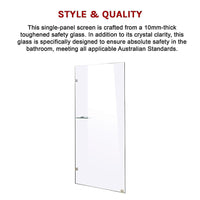 800 x 2100mm Frameless 10mm Safety Glass Shower Screen Kings Warehouse 