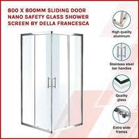 800 x 800mm Sliding Door Nano Safety Glass Shower Screen By Della Francesca Kings Warehouse 