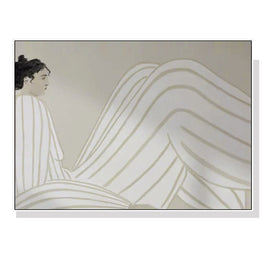 80cmx120cm Abstract Lady White Frame Canvas Wall Art Kings Warehouse 