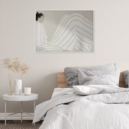 80cmx120cm Abstract Lady White Frame Canvas Wall Art Kings Warehouse 