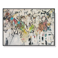 80cmx120cm Abstract White Dream Black Frame Canvas Wall Art Kings Warehouse 