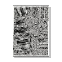 80cmx120cm Clustered Dots A Black Frame Canvas Wall Art Kings Warehouse 