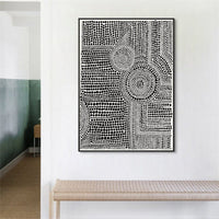 80cmx120cm Clustered Dots A Black Frame Canvas Wall Art Kings Warehouse 