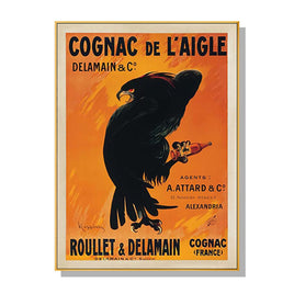 80cmx120cm Cognac de l'Aigle Gold Frame Canvas Wall Art Kings Warehouse 