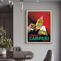 80cmx120cm Cordial Campari Liquor Black Frame Canvas Wall Art KingsWarehouse 