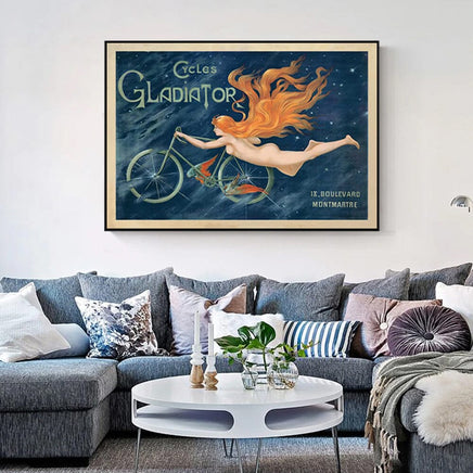 80cmx120cm Marchio Art Cycles Gladiator Black Frame Canvas Wall Art Kings Warehouse 