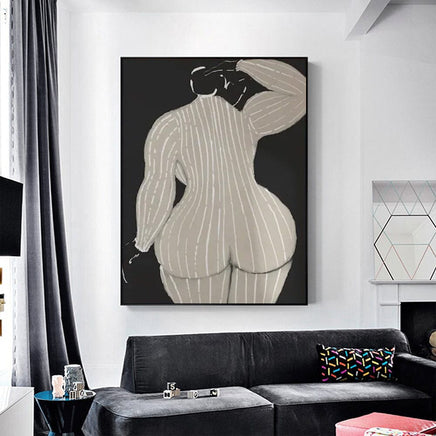 80cmx120cm Mid Century Lady Black Frame Canvas Wall Art Kings Warehouse 