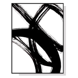 80cmx120cm Minimalist Black Artwork Black Frame Canvas Wall Art Kings Warehouse 