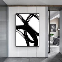 80cmx120cm Minimalist Black Artwork Black Frame Canvas Wall Art Kings Warehouse 